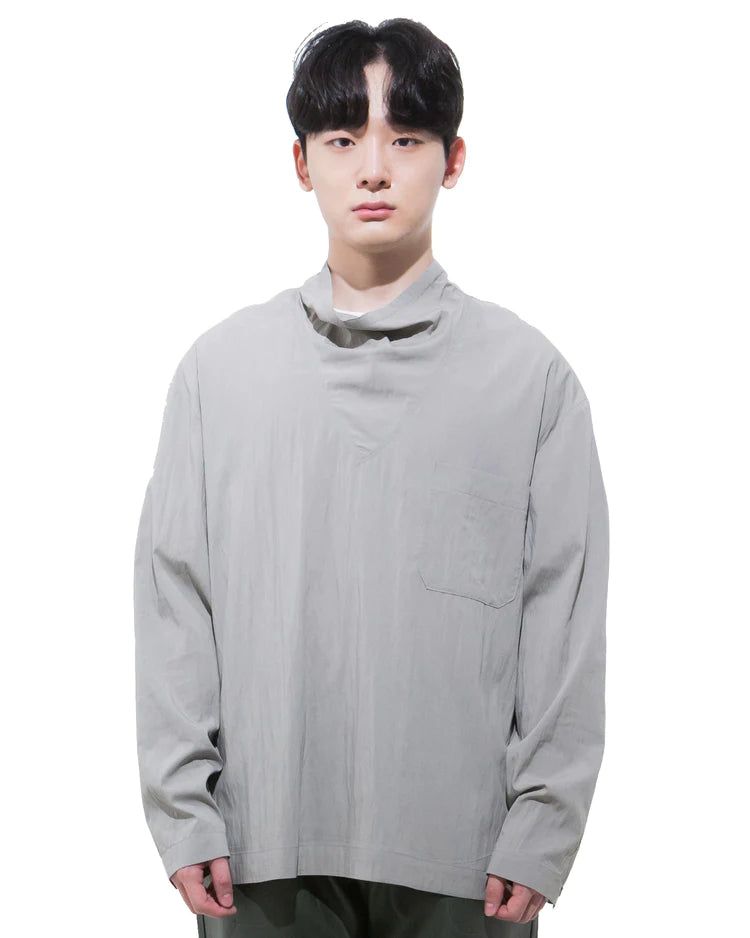 MAGNOLIA（マグノリア）の「モックネックシャツ-GRAY （送料込）- WooStore（Tops）」