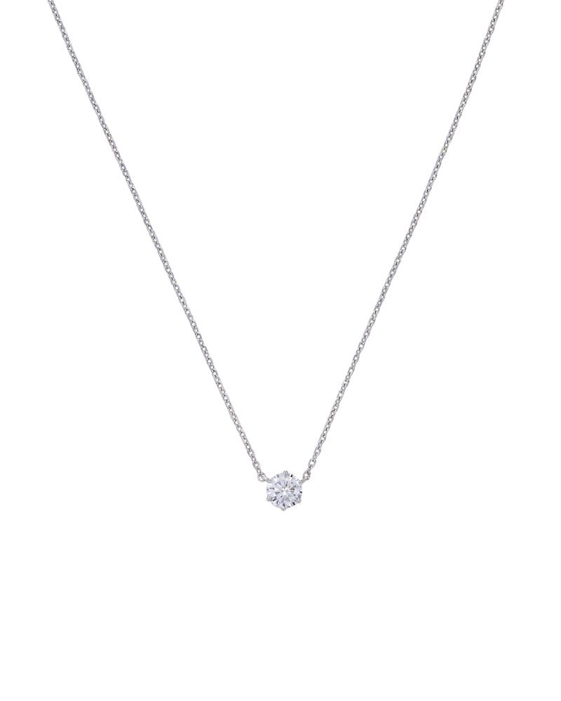 [White gold] Basic Cubic Necklace (XL)
