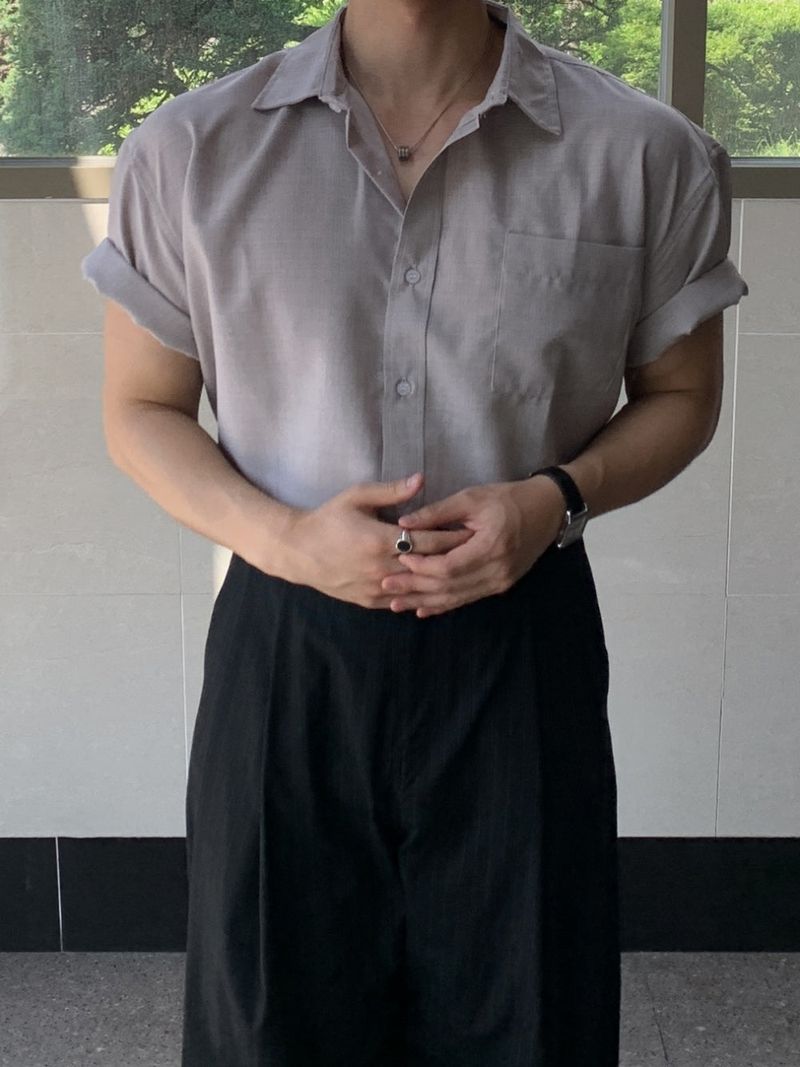Pressed Linen Crop Short Sleeve Shirt