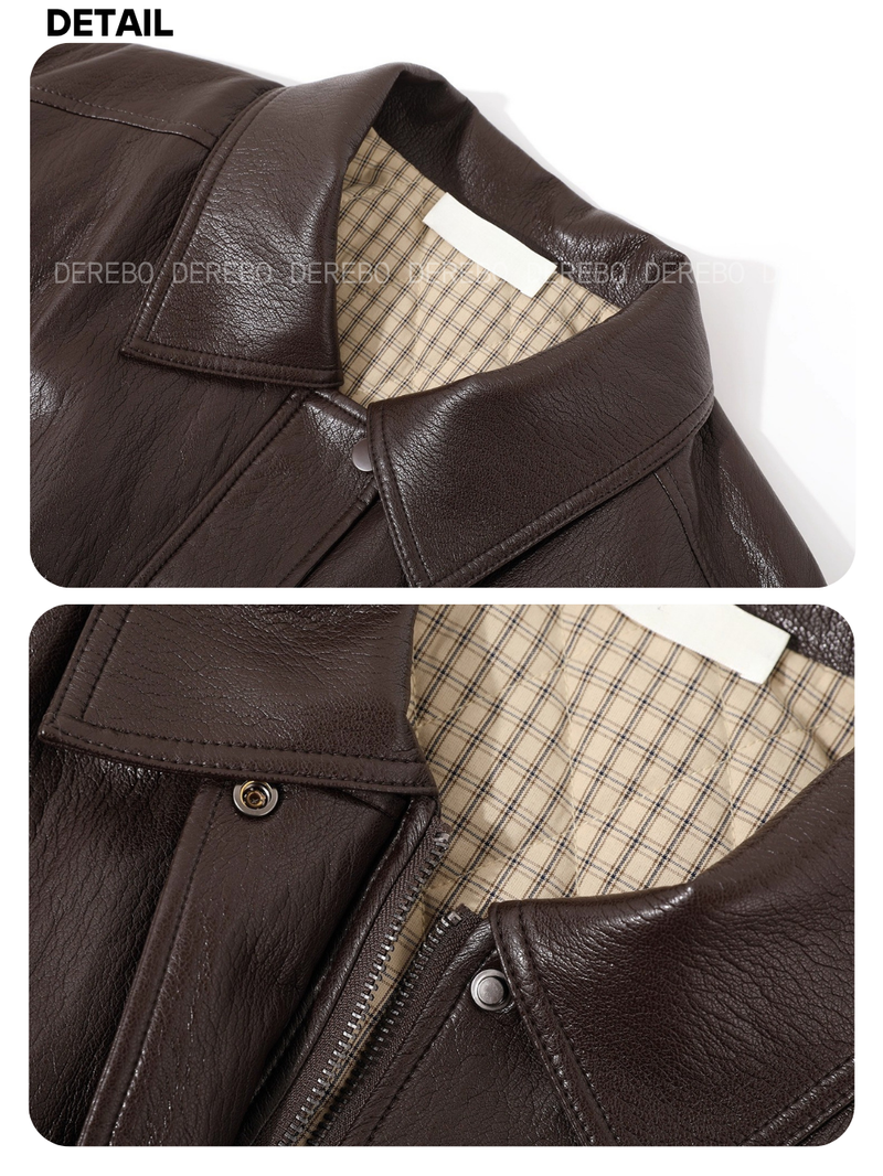 Heritage Quilting Half Leather Coat Jacket