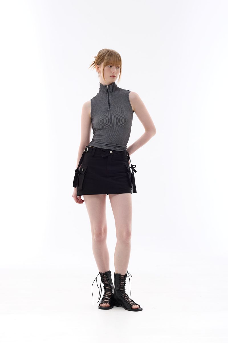 JOSEE HALF ZIP-UP / CHARCOAL