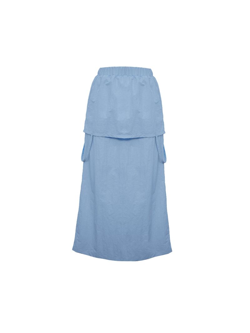 NYLON REVERSE LONG SKIRT (2 COLOR)