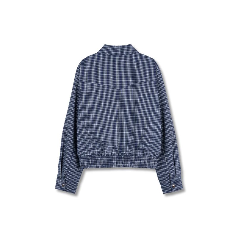 Bluesf  Two way Checkered Short Blouson