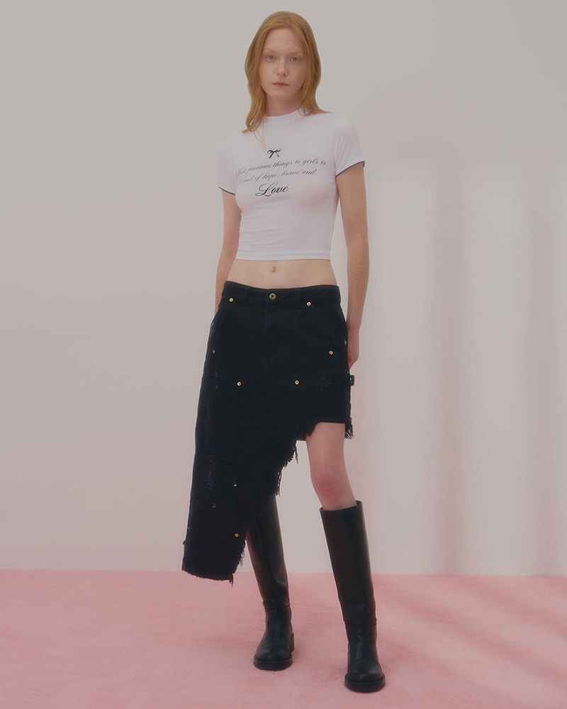 LOVE LACE CROP TSHIRT-WHITE