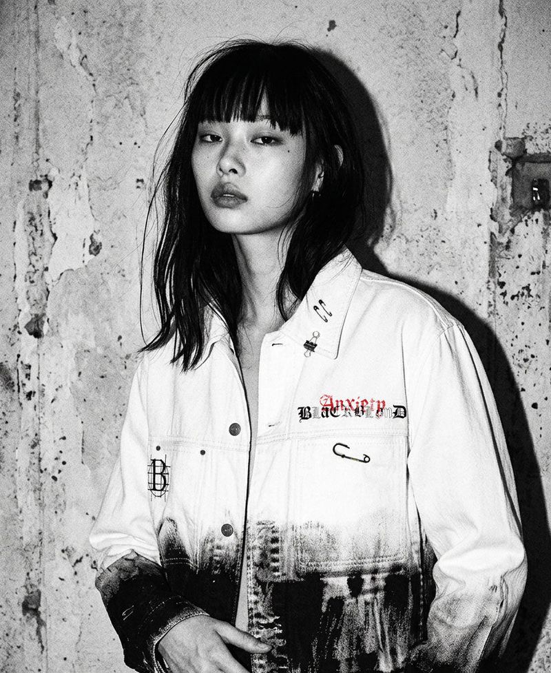 BBD Anxiety Smoke Graphic Denim Jacket (White)