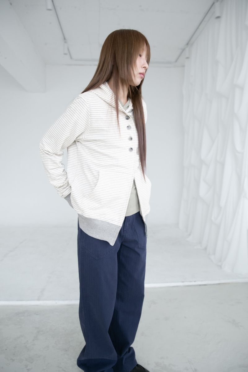 omoosoohy（オムスヒ）の「button twoway stripe hood zip-up(2colors)（Tops）」