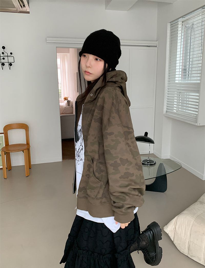 CAMO 2WAY SWEAT HOODIE (2C)