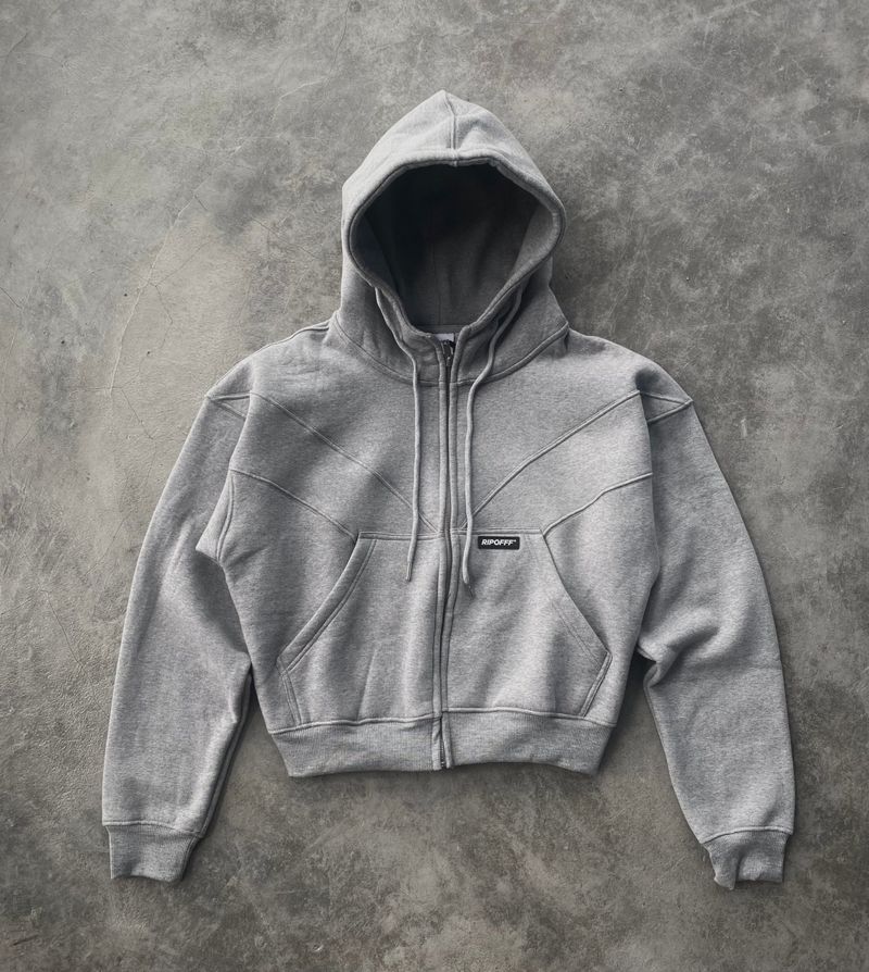 RIPOFFF Boxy Zip Hoodie