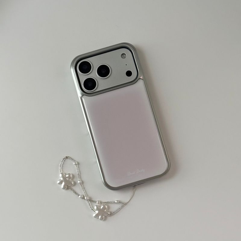 pink silver bumper case