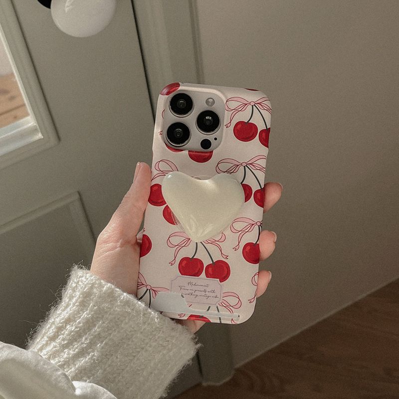 [Mademoment] ribbon cherry design iphone card case