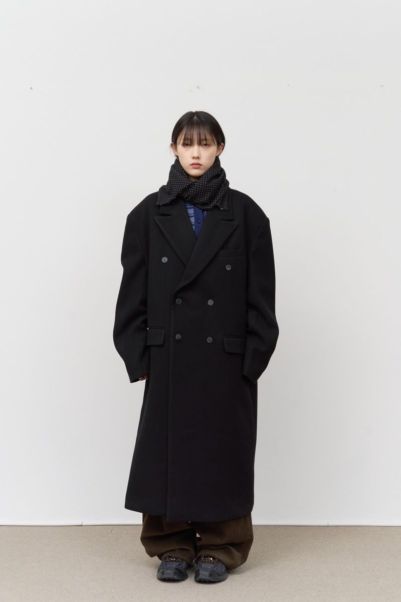 Draw Double Breasted Coat