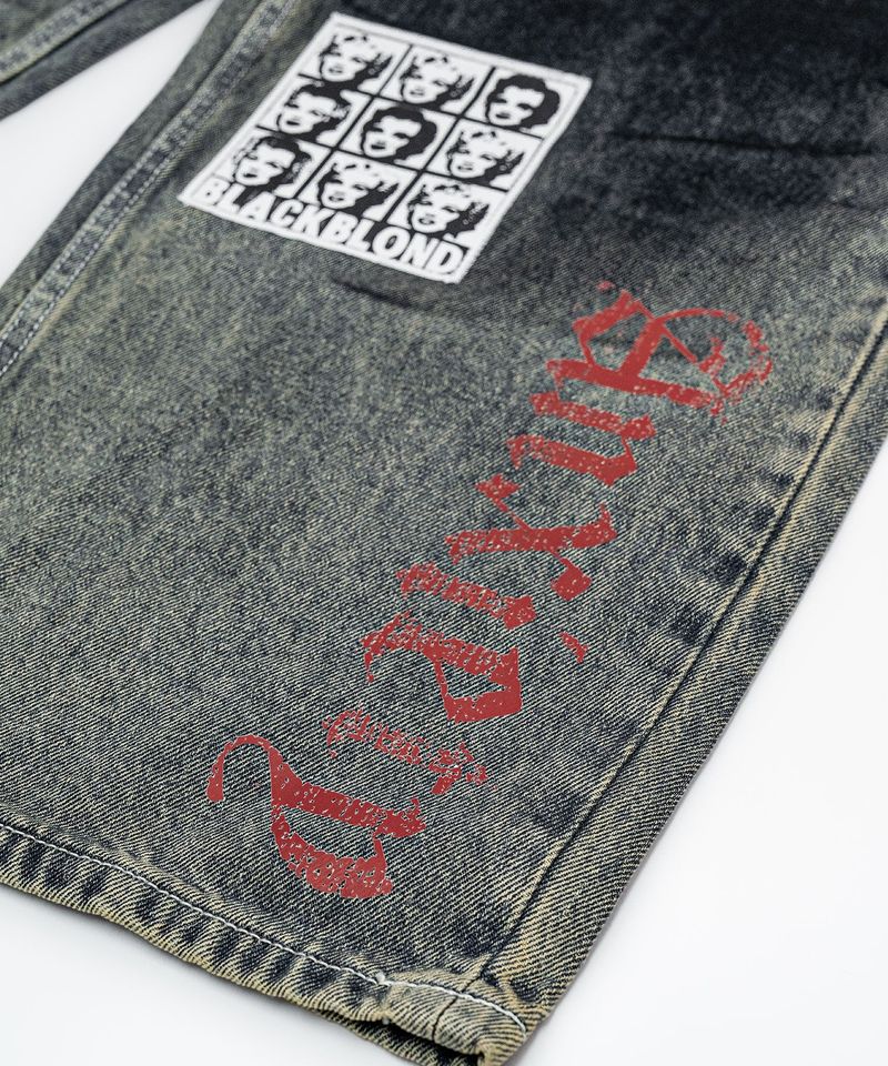 BBD Anxiety Multi Patch Denim Pants (Rusty Blue)