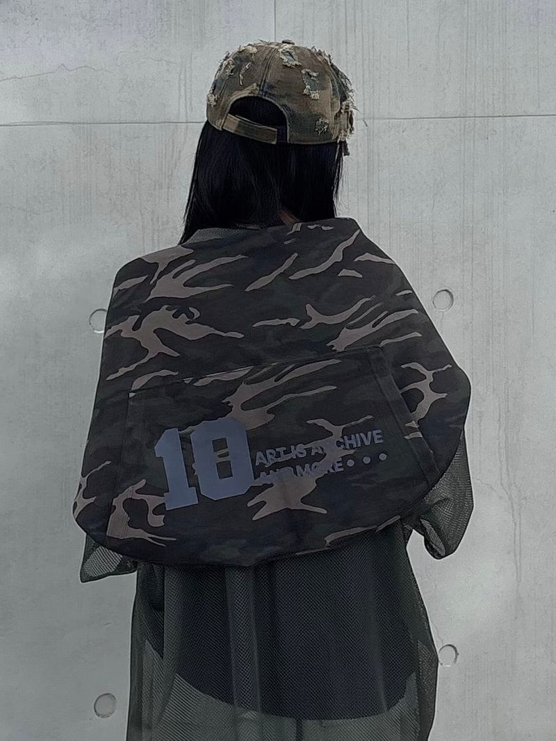 camo destroyed ball cap