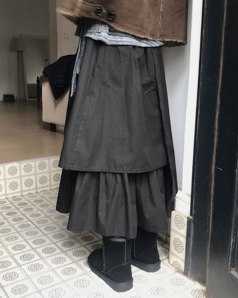 Erin Layered Flare Long Skirt