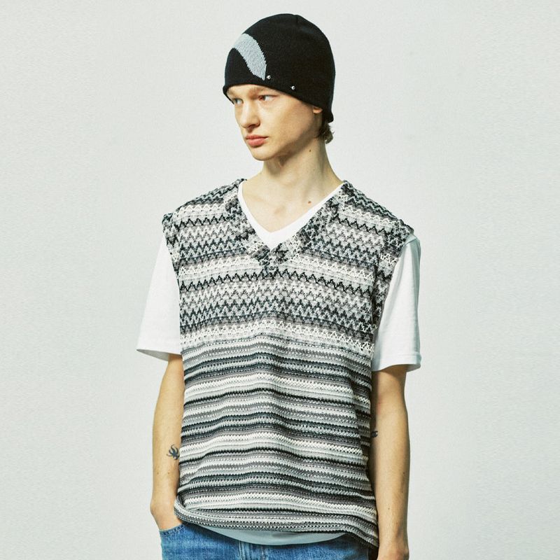 havana beach knit vest grey