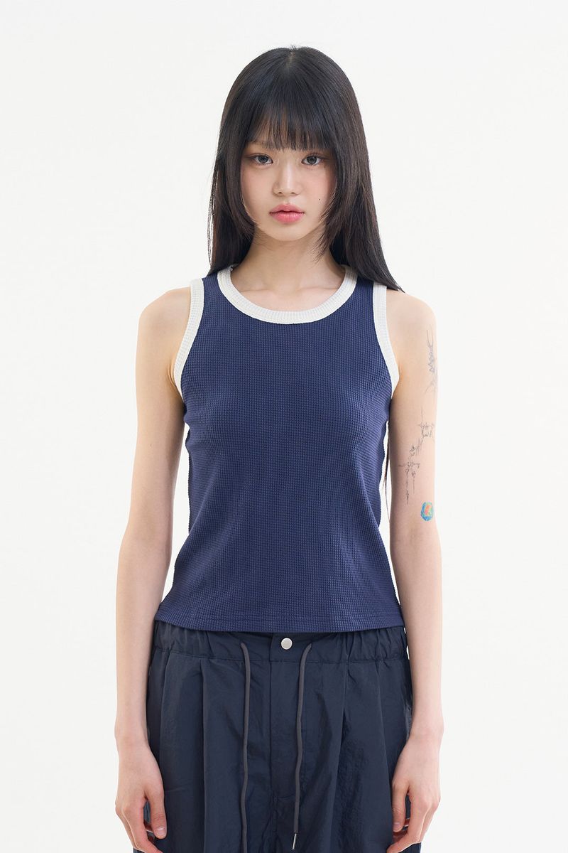 Raucohouse（ラウコハウス）の「Verno waffle sleeveless top（Tops）」