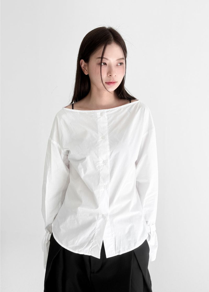  BOATNECK BELT BLOUSE