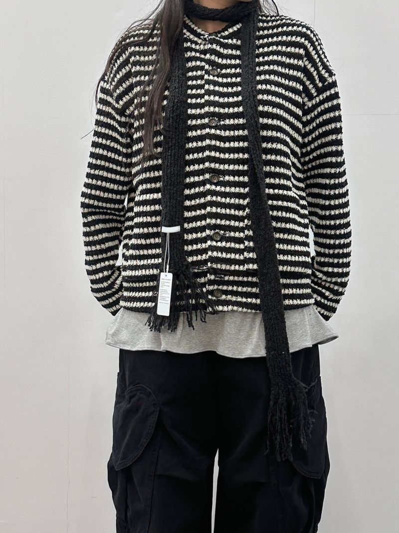 odoare(オドアール)の「STRIPE TWEED CARDIGAN(Tops)」