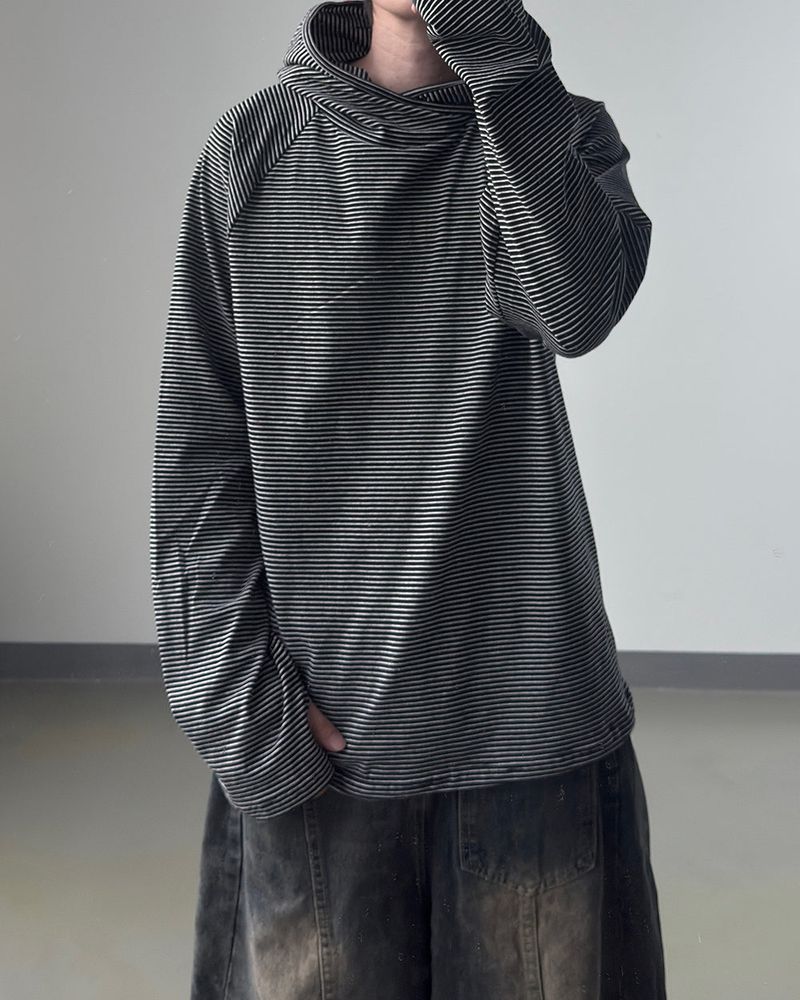 Ron layered stripe hoodie