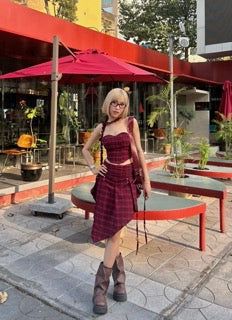 Offbeat Check skirt
