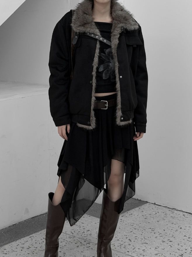 Recho Adjust Fur Suede Jacket