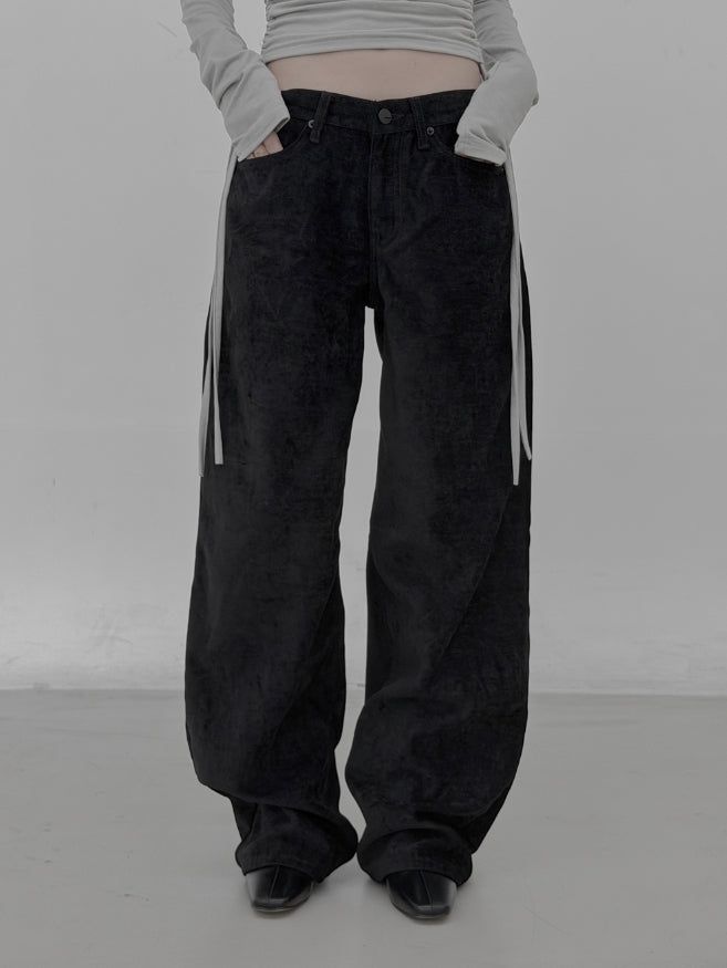 Velvet Denim Wide Pants