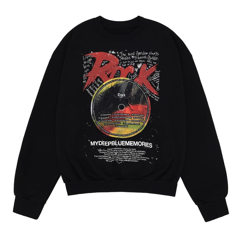 MYDEEPBLUEMEMORIES（マイディープブルーメモリーズ）の「Rock and mdbm Sweatshirt Black（Tops）」