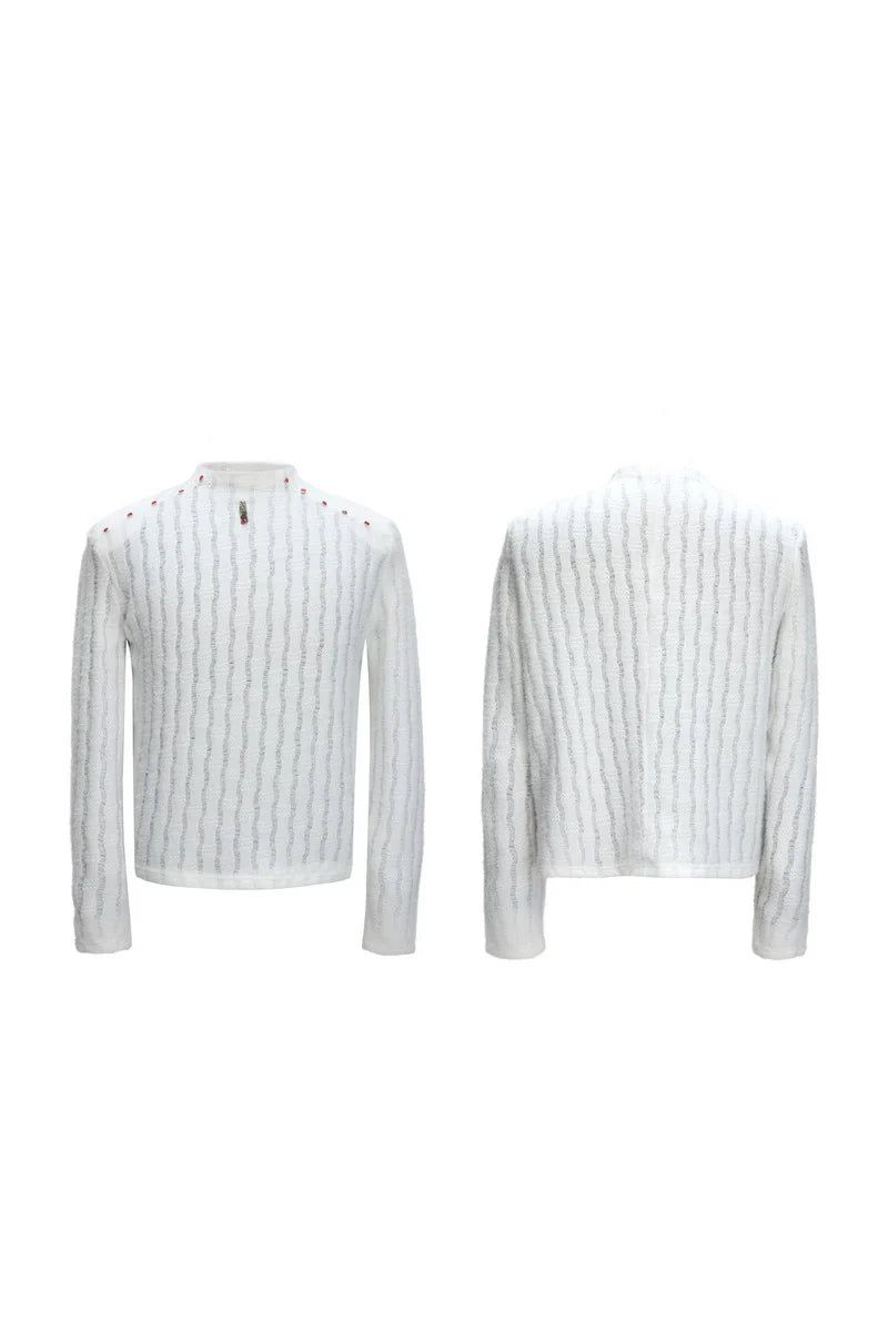 Embellished Padded Shoulder Long Sleeve