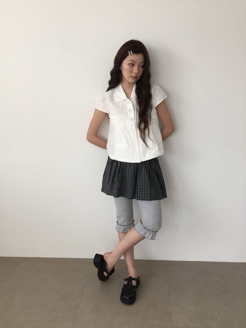 Segno frill capri pants (2color)