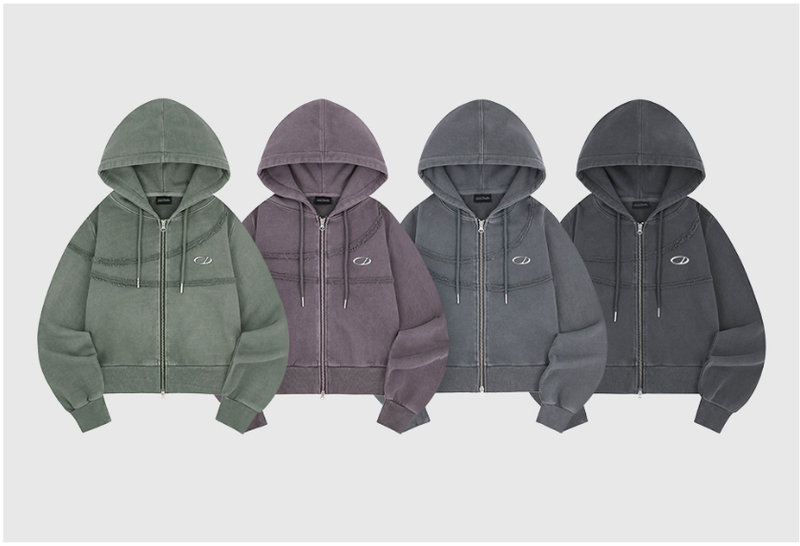 Pigment Cut-Off Hoodie Zip-Up