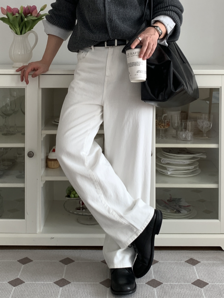 Pierre Back Banding Washed Wide Pants
