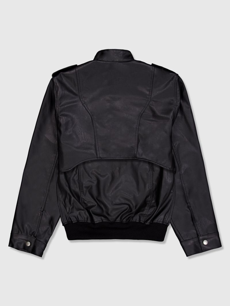Leather Cargo 3way Jacket (Black)