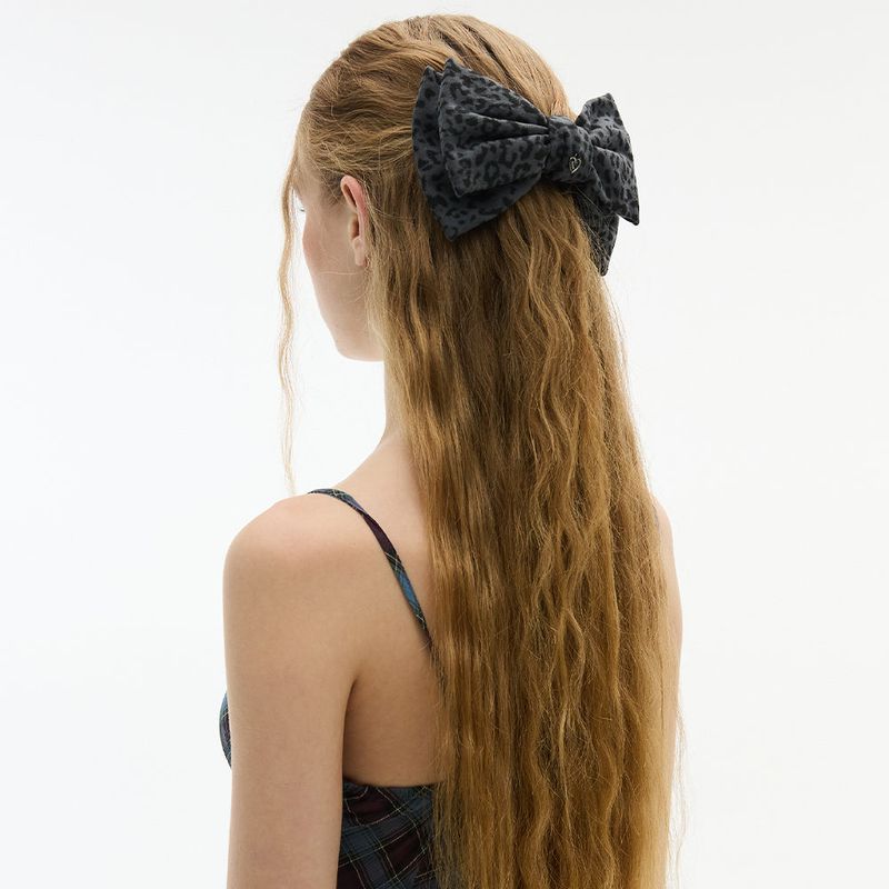 Leopard Big Ribbon Hairpin