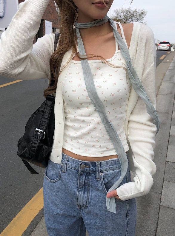 Ring-on Cut Washing Denim Wide Pants
