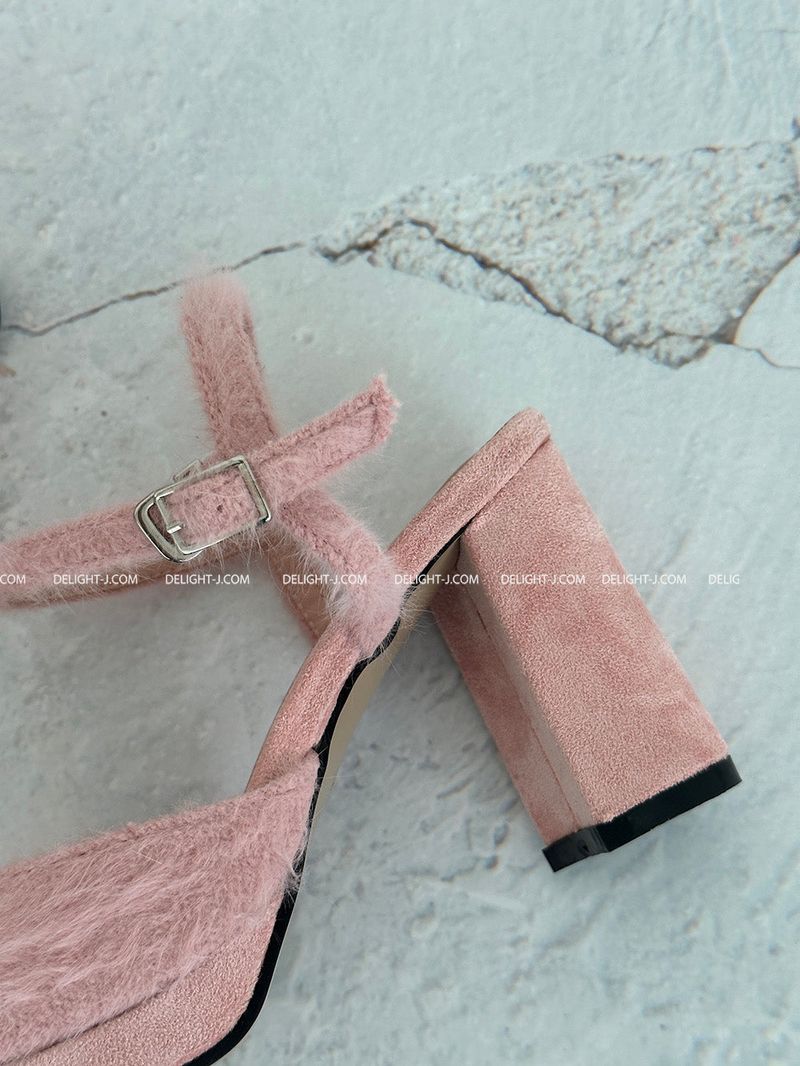 Angora strap high heels