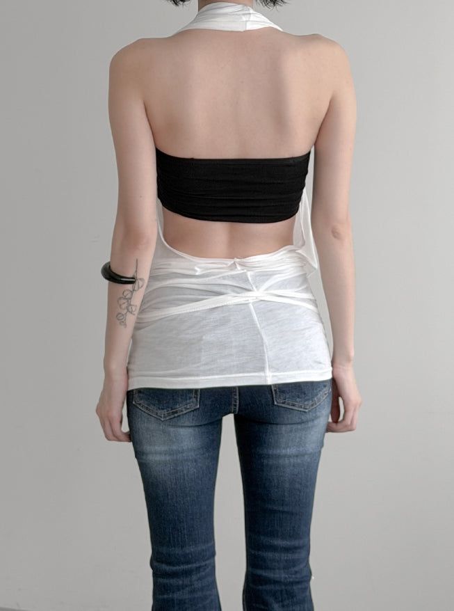 Desert Cowl Neck Hooded Drape Top
