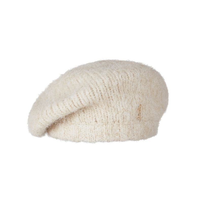 Stud Logo Wool Knit Beret Ivory