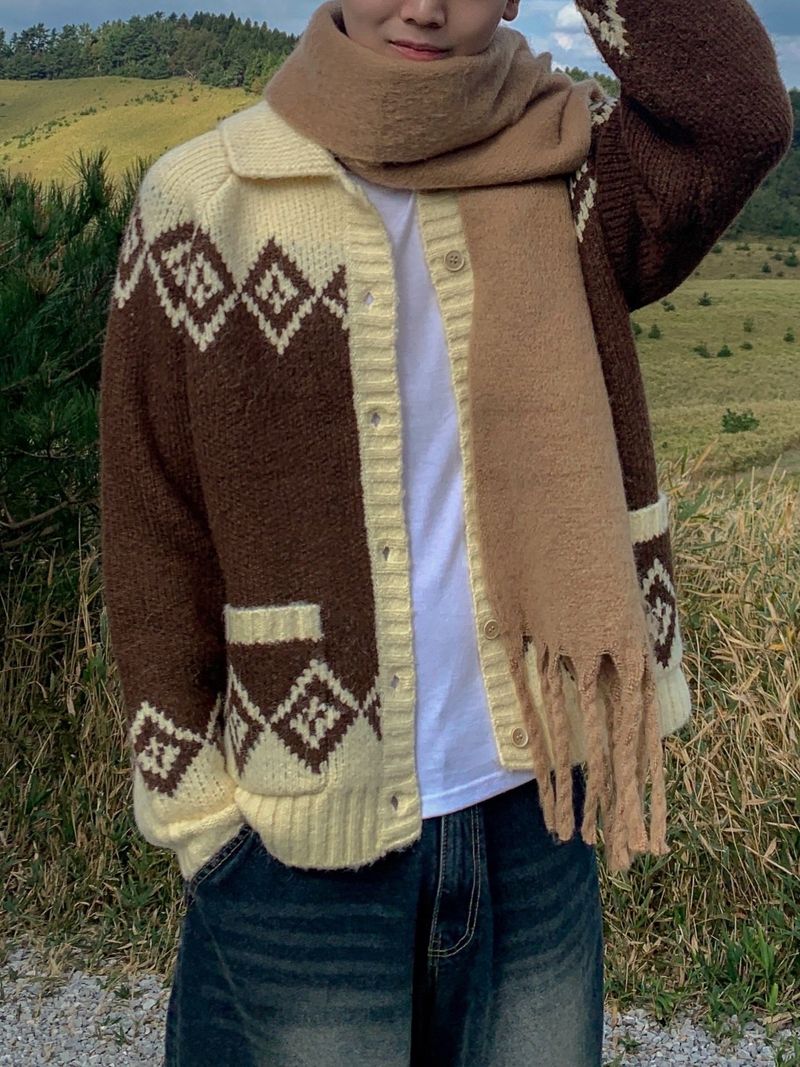 Mer Nordic Collar Knit Cardigan