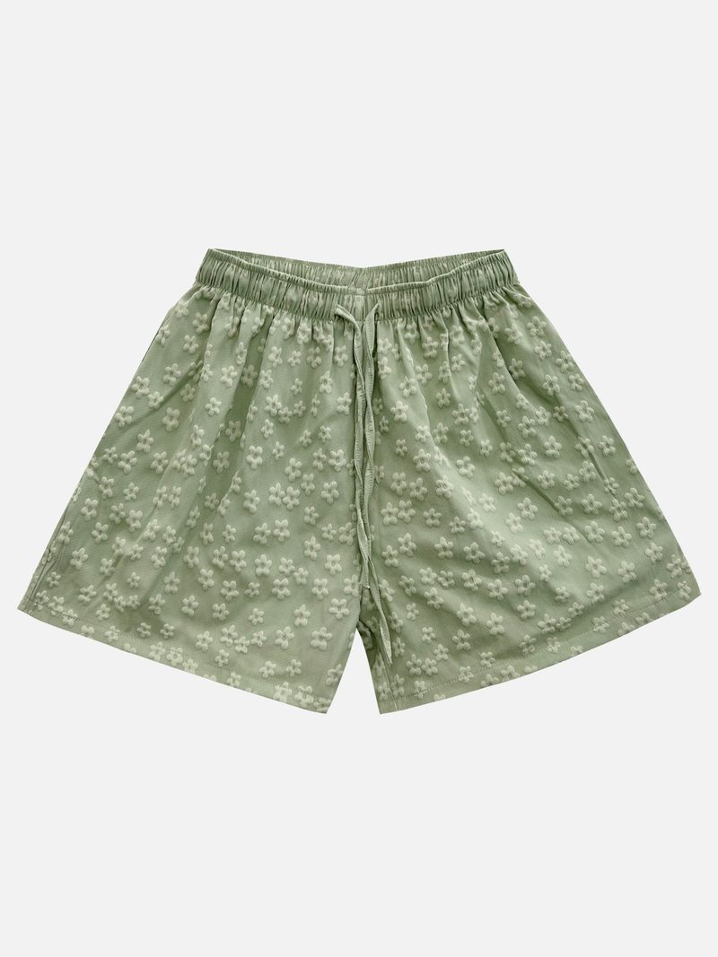 Zan Flower Embossed Short Pants (5c)