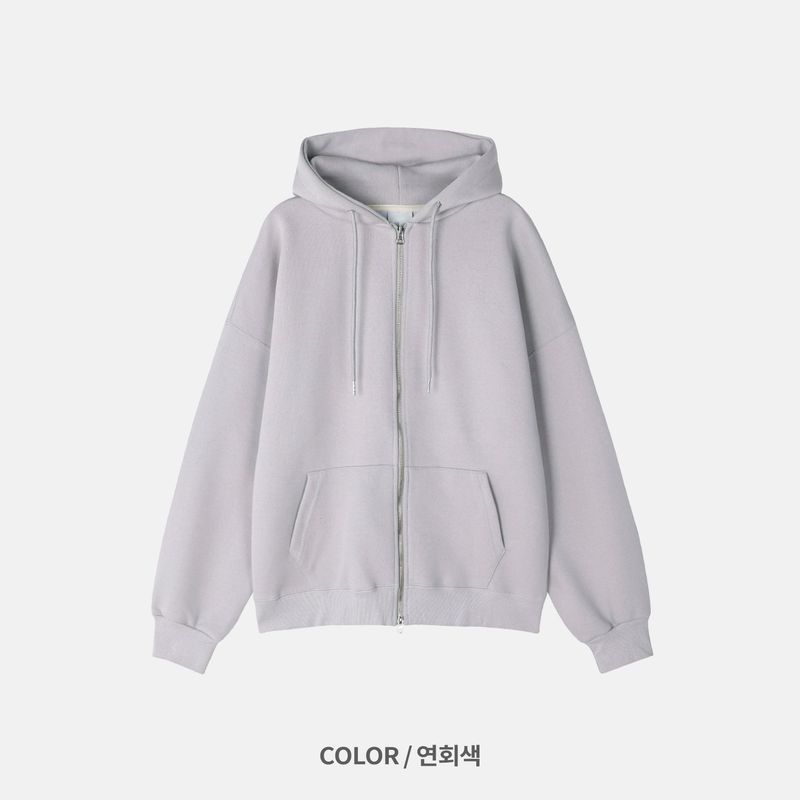 Essential Two-Way Overfit Hooded Zip-Up 12C