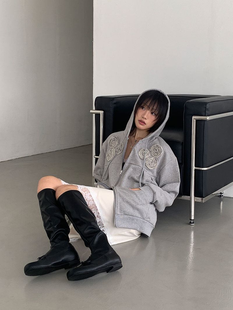 RIBBON FLAT BOOTS