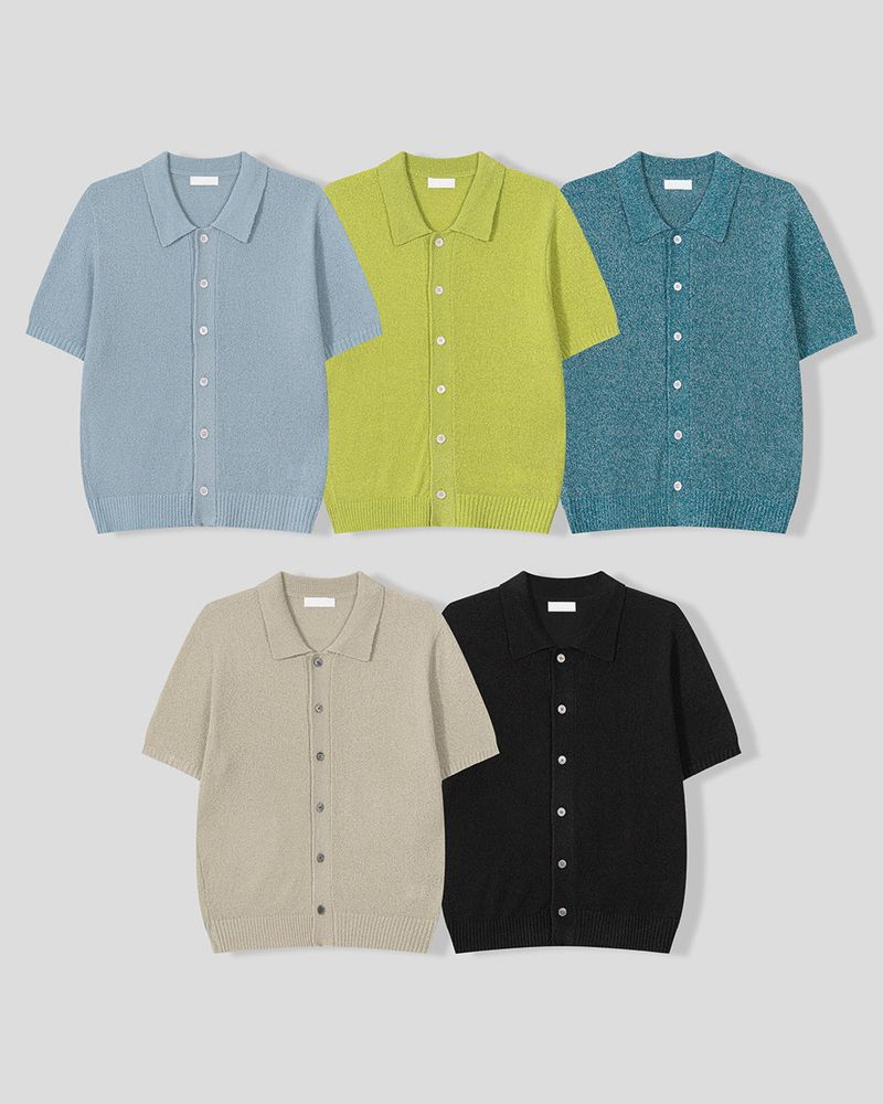 Bluema Bouclé Collar Short Sleeve Cardigan