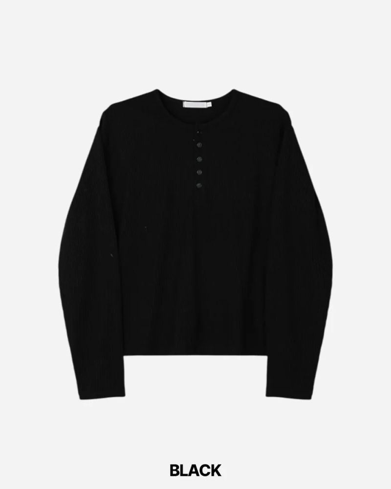スポヘンリーネックワッフルロングスリーブ T