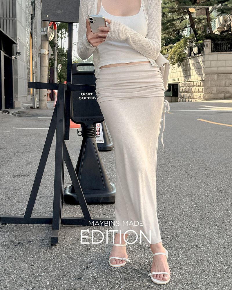 MADE. Dero drawstring long skirt