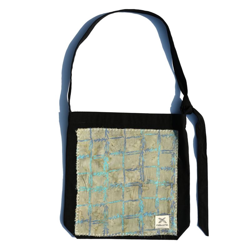 [Patchwork Canvas Bag] Reef Check - Sand