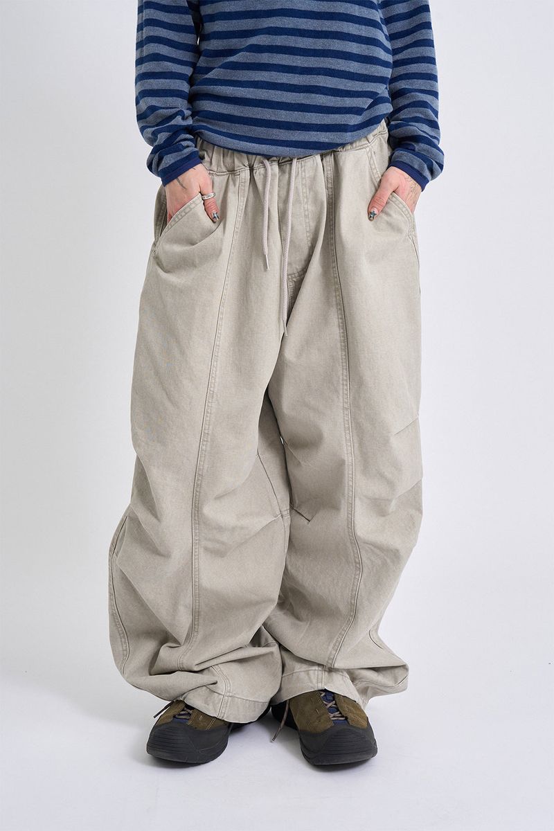 Dyeing washed panel pants