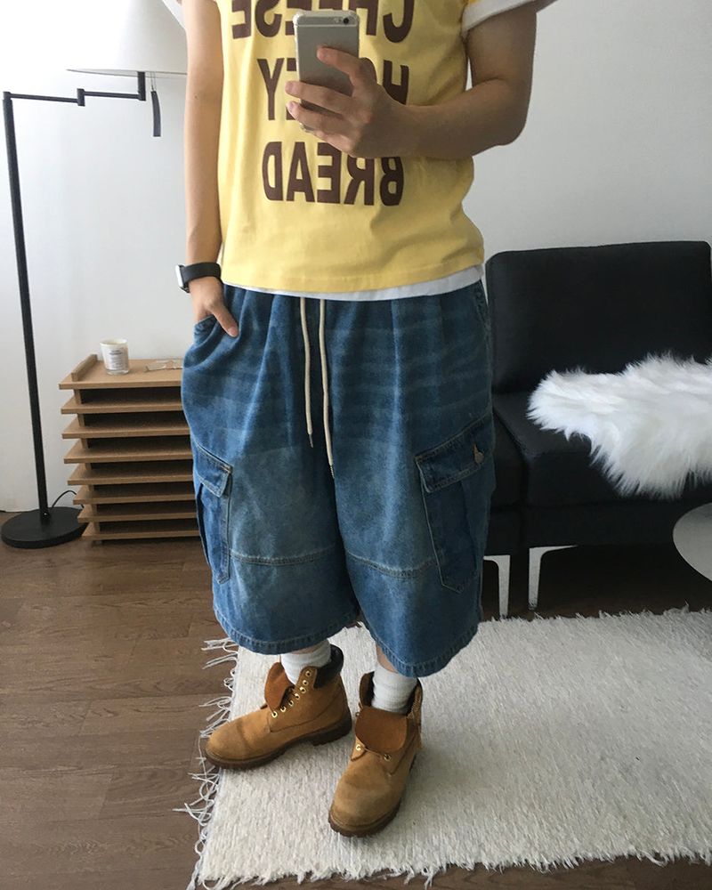 Marine Bermuda Denim Pants