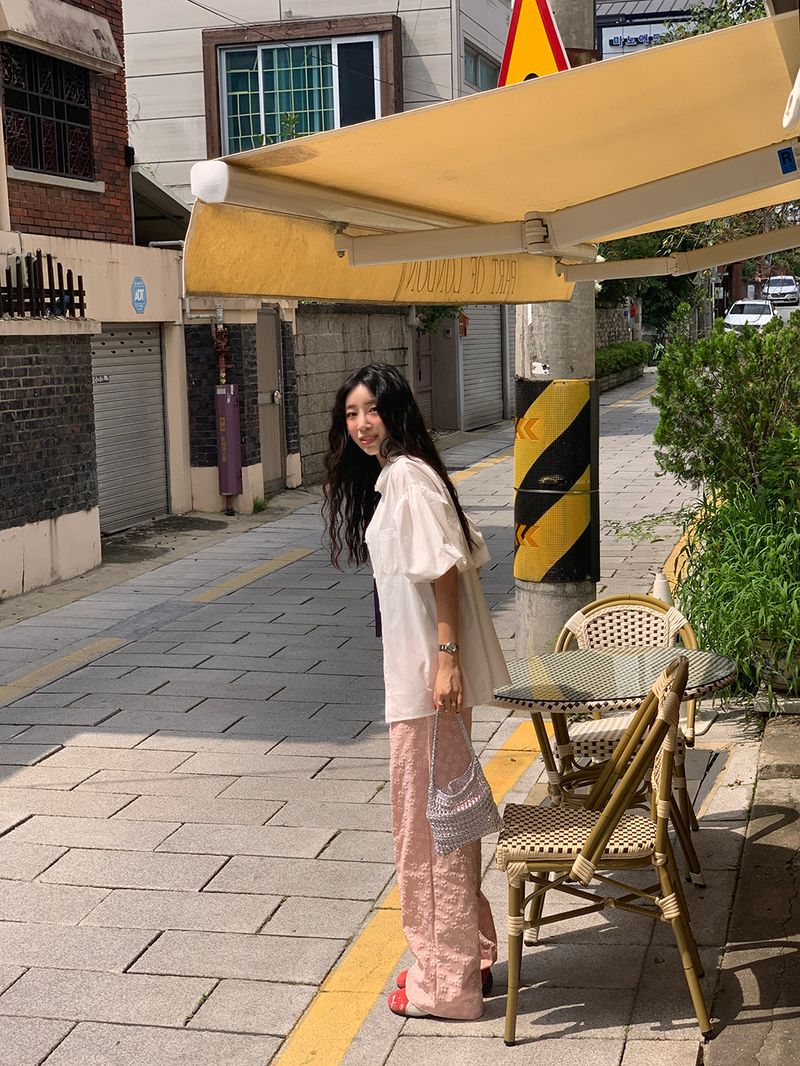 [MADE] PESTO FLOWER WIDE PANTS