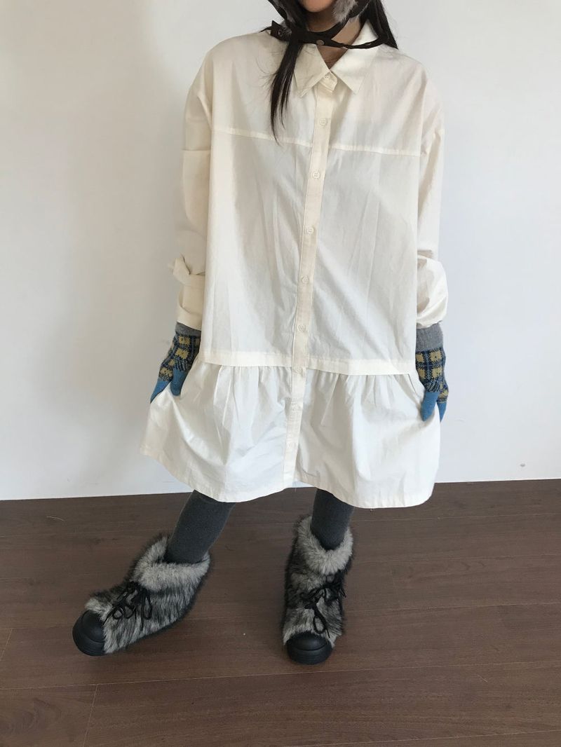low-key shirt dress (2color)