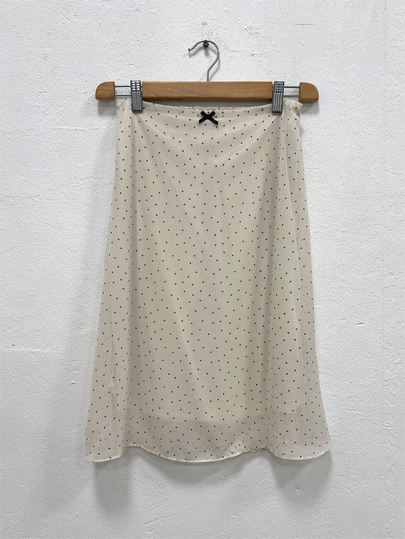 DOT MIDI CHIFFON SKIRT (2C)
